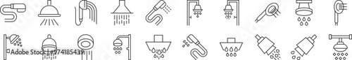 Shower Editable Strokes for Design. Illustration for web sites, apps, design, banners and other purposes