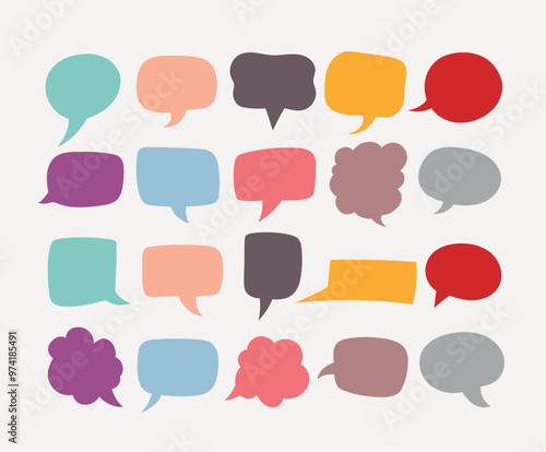 Simple Solid Color Speech Bubbles Collection