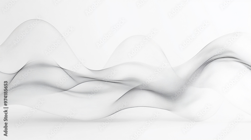 Obraz premium Abstract liquid shapes, wave effect dotted gradient texture, dark smoke on a white background.