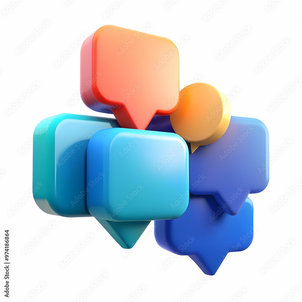 abstract speech bubble icons on white background abstract speech bubble icons on white background