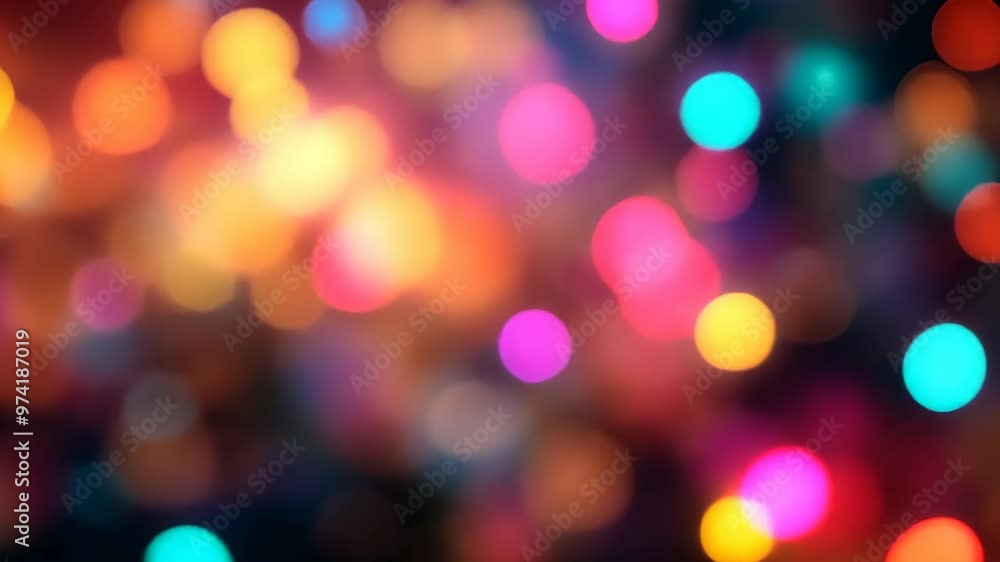 Colorful light bokeh effects in vibrant hues during a nighttime celebration Colorful light bokeh effects in vibrant hues during a nighttime celebration