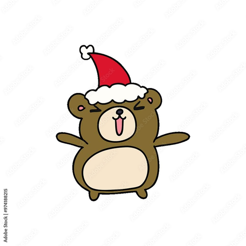 hand drawn christmas cartoon of kawaii bear hand drawn christmas cartoon of kawaii bear