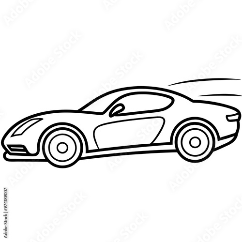 speedy racing car outline coloring book page line art drawing