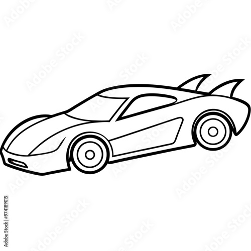 speedy racing car outline coloring book page line art drawing