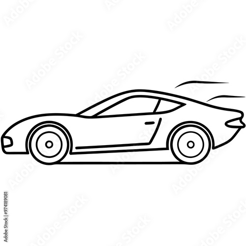 speedy racing car outline coloring book page line art drawing