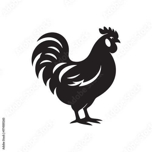 Detailed hen silhouette for innovative media designs - Hen illustration - minimallest hen vector
