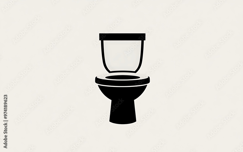 Minimalist Geometric Toilet Logo Design in Black and White Minimalist Geometric Toilet Logo Design in Black and White