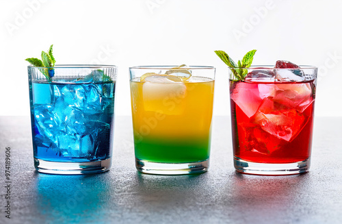 Colorful cocktail on a white background