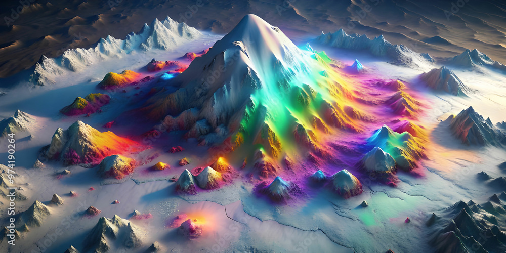 multi colors are scattered around the White mountain multi colors are scattered around the White mountain