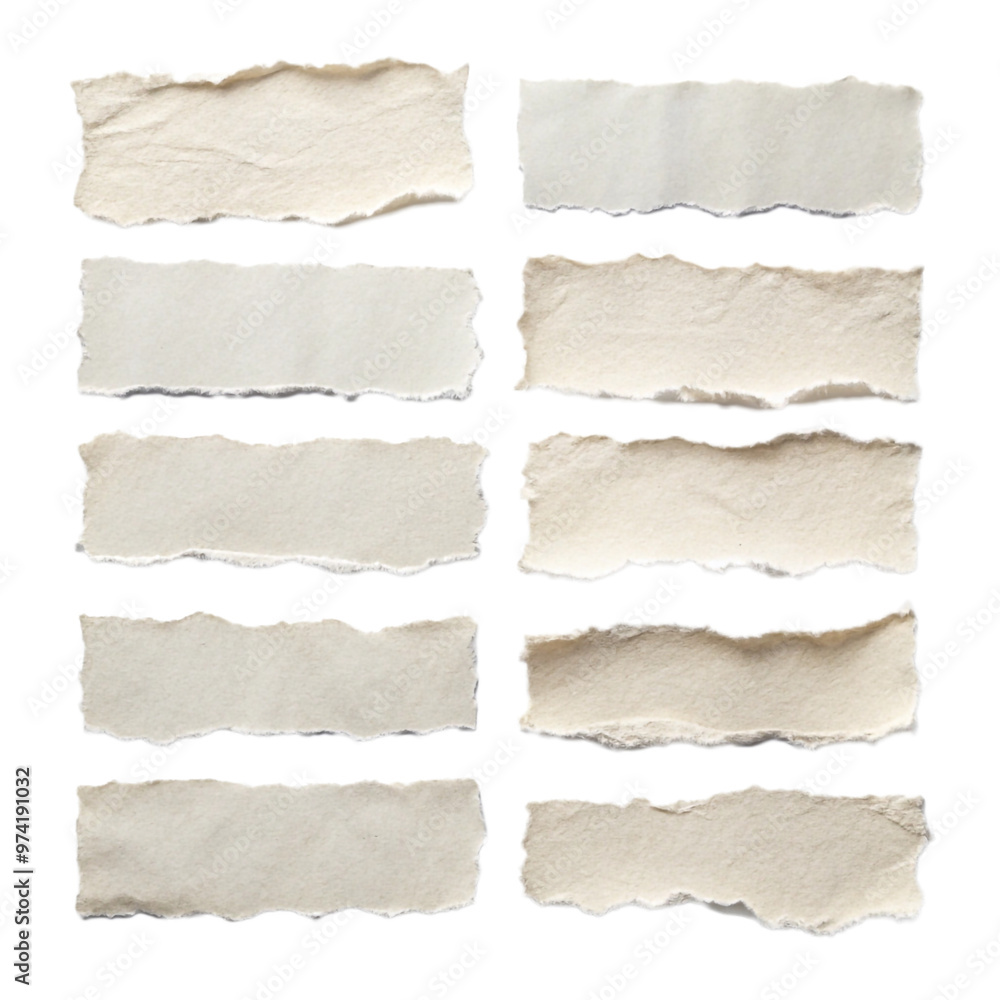 pulled apart or torn paper pieces sheet with transparent background