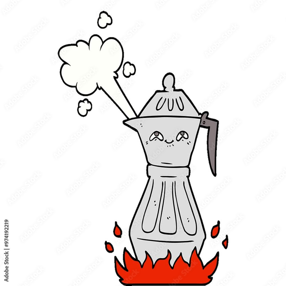 cartoon coffee pot cartoon coffee pot
