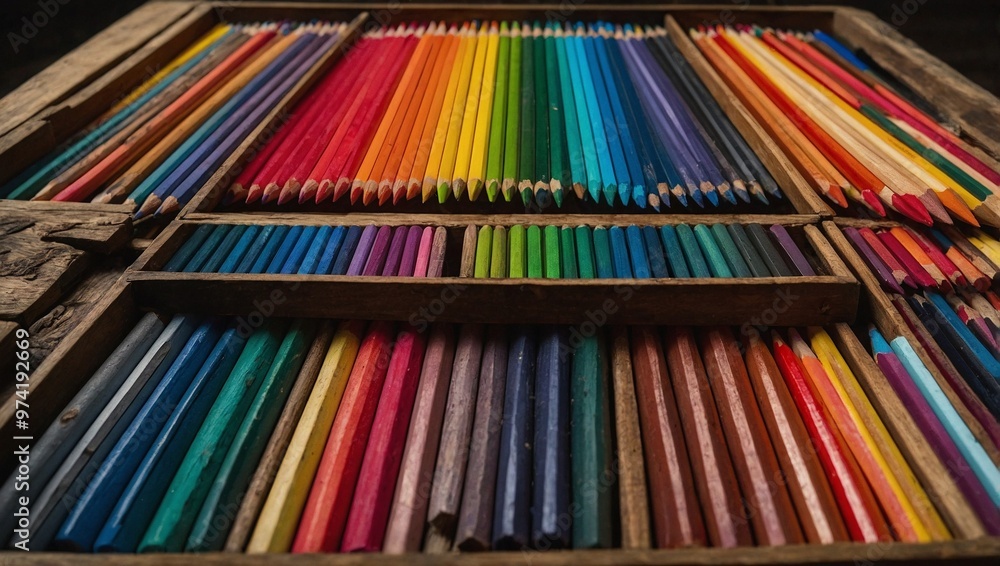 color pencils in a box