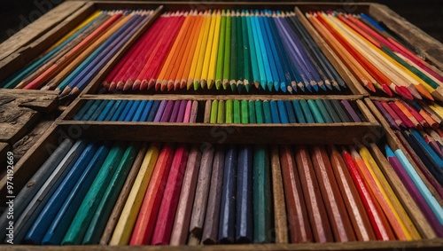 Obraz na płótnie color pencils in a box w salonie