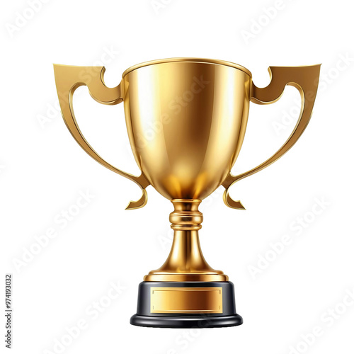 Golden Champion Cup, isolated, transparent background, no background. PNG.