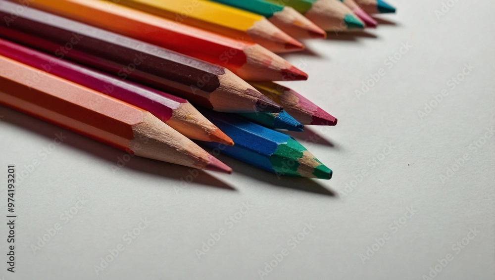 color pencils on a white background