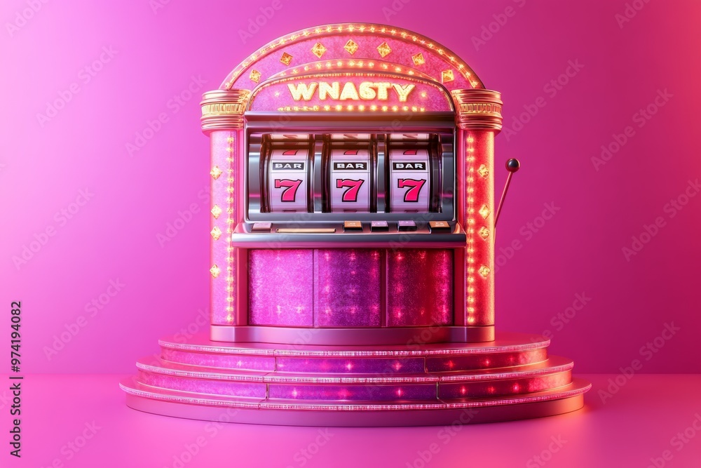Slot machine with glowing Slot machine with glowing
