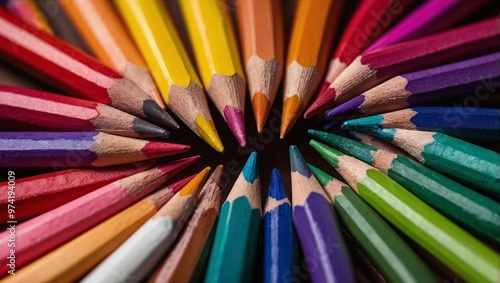 Obraz na płótnie color pencils on white background w salonie