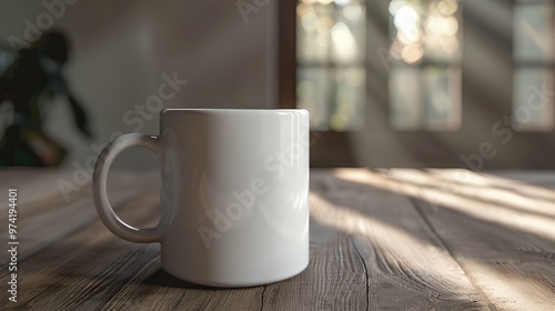 Simple and Versatile White Ceramic Mug Mockup for Custom Branding, Product Packaging, and Professional Design Presentation on a Clean, Minimalist Background