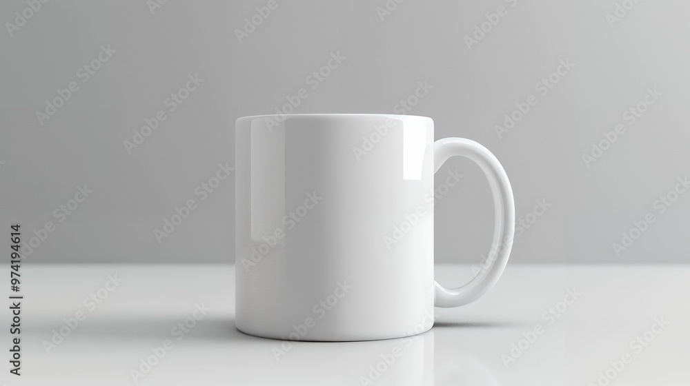 Simple and Versatile White Ceramic Mug Mockup for Custom Branding, Product Packaging, and Professional Design Presentation on a Clean, Minimalist Background Simple and Versatile White Ceramic Mug Mockup for Custom Branding, Product Packaging, and Professional Design Presentation on a Clean, Minimalist Background