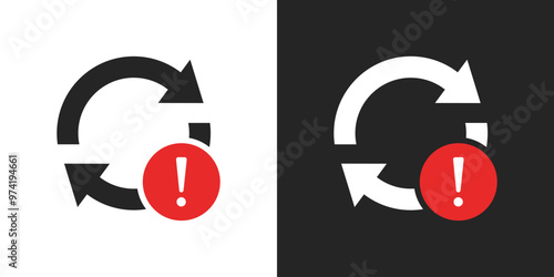 Refresh reload sync fail failure sign icon vector design