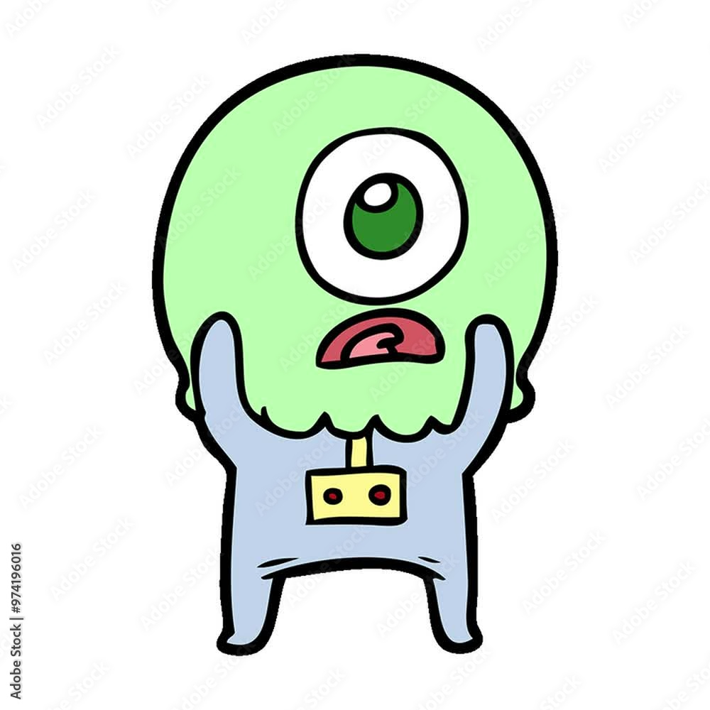 cartoon cyclops alien spaceman cartoon cyclops alien spaceman