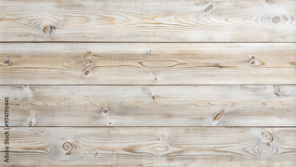 Naklejka premium Horizontal whitewashed wood grain farmhouse shiplap texture perfect for rustic interior design