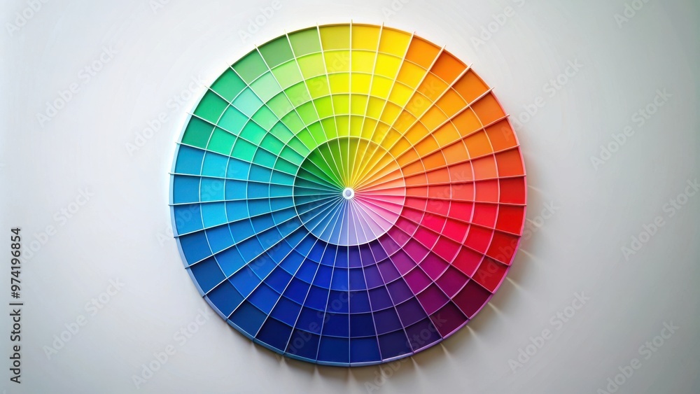 Obraz premium Stock photo of mixing colorful paint on a color wheel