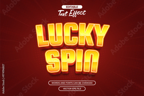 Lucky spin editable text effect