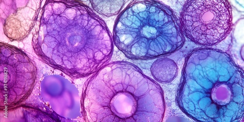 Image pattern of specimen under microscope, abstract organic fractal background