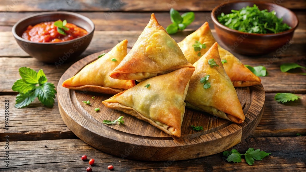 Delicious Indian baked stuffed pastry samosa Delicious Indian baked stuffed pastry samosa