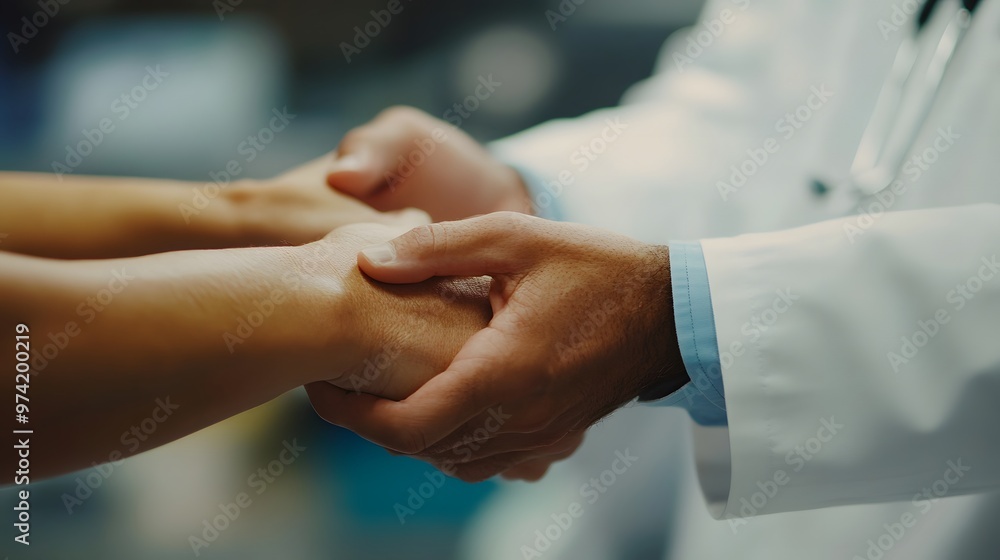 Measuring Pulse: Doctor's hands gently holding a patient's wrist, measuring the pulse.
Measuring Pulse: Doctor's hands gently holding a patient's wrist, measuring the pulse.