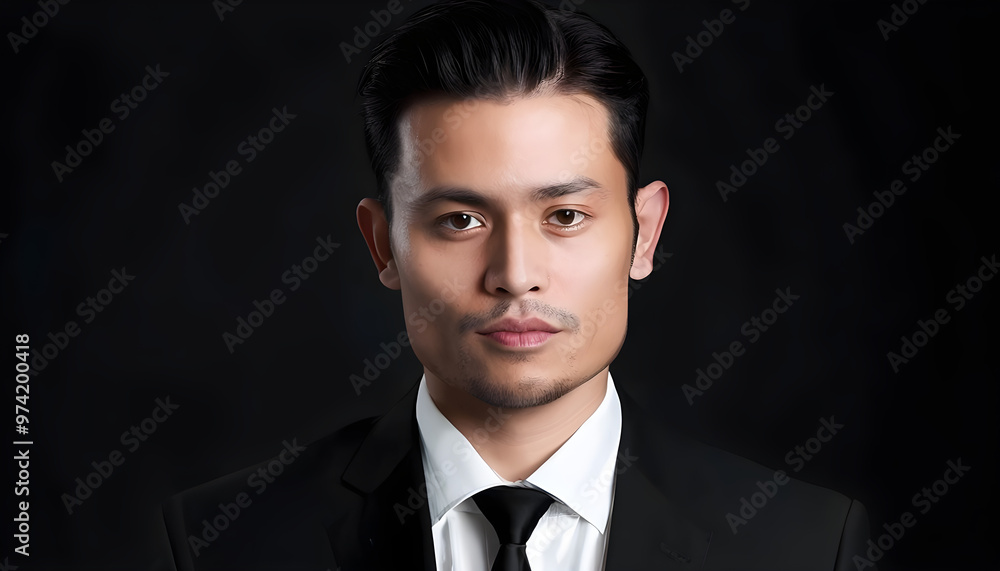 portrait of a businessman on black background