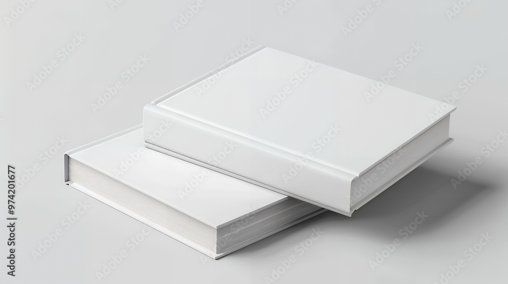 Minimalist Mockup of Two Closed White Books on Clean White Background for Publishing Branding, Book Cover Design, and Professional Stationery Presentation Minimalist Mockup of Two Closed White Books on Clean White Background for Publishing Branding, Book Cover Design, and Professional Stationery Presentation