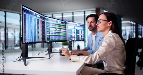 Analyst Employee Working On Spreadsheet
