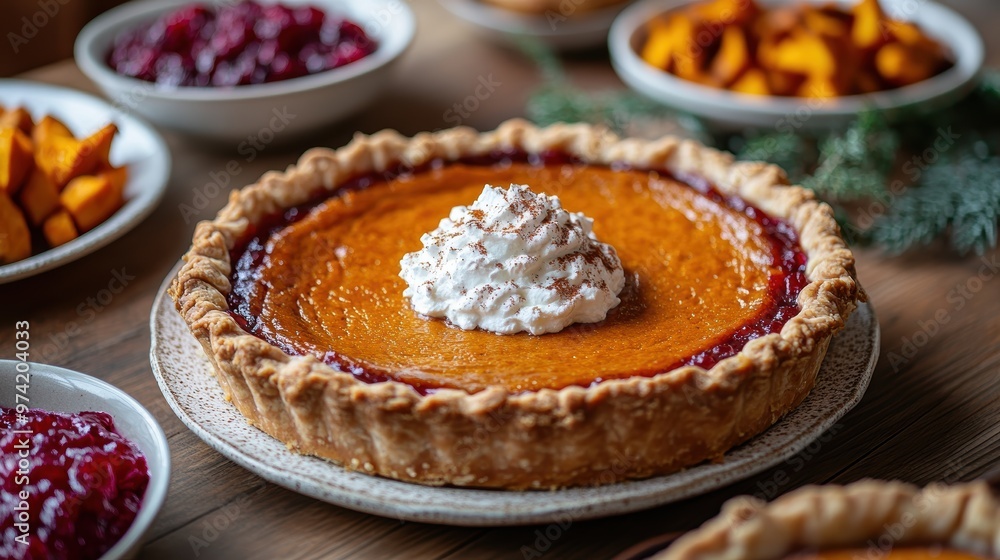 Pumpkin Pie with Whipped Cream Pumpkin Pie with Whipped Cream