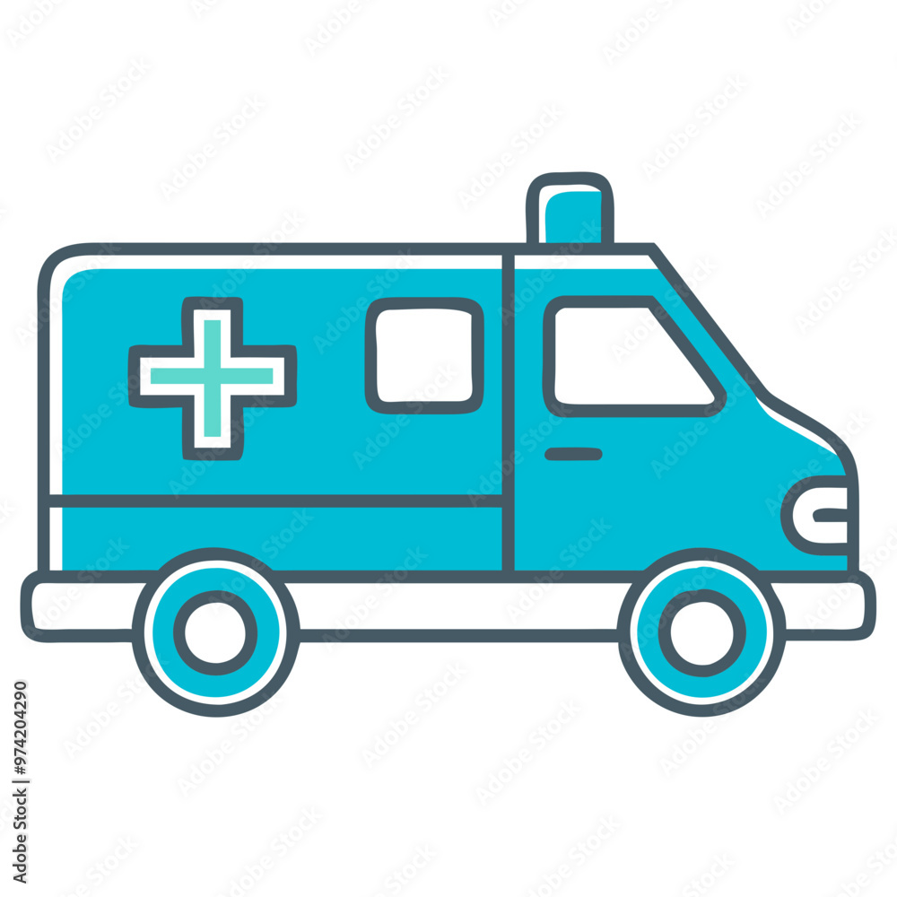 Ambulance Icon, Blue Vector for Emergency Medical Services
Ambulance Icon, Blue Vector for Emergency Medical Services