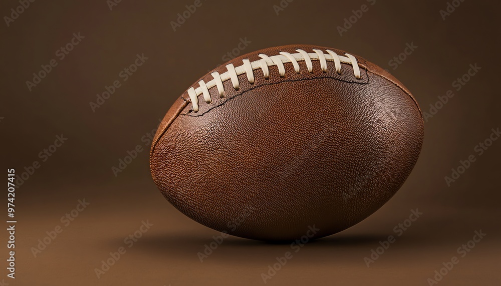 Brown Leather American Football on a Brown Background Brown Leather American Football on a Brown Background