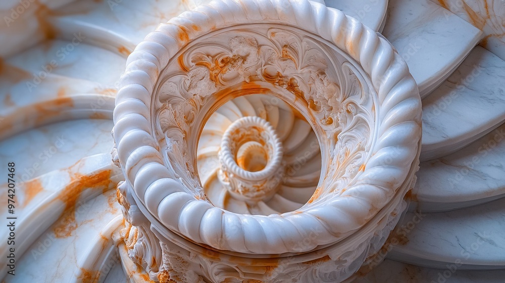 Obraz premium The architectural detail of a spiral staircase