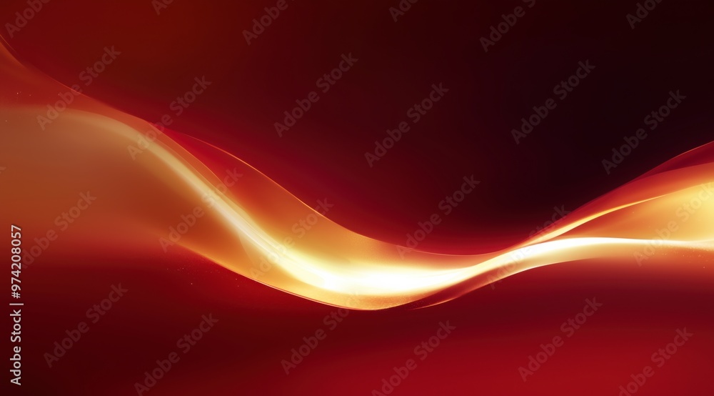 Obraz premium Vibrant Abstract Gradient Wave on Dark Red Background: Ideal for Technology and Design Projects Focused on Modern Aesthetics