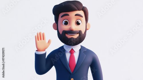 3D Cartoon Businessman.