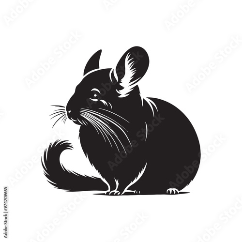 Captivating chinchilla silhouette for diverse creative projects - Chinchilla illustration - minimallest chinchilla vector
