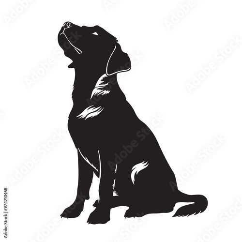 Dog silhouette collection vector. Dog in various poses and activities like jumping, sitting, running, playing, and standing. Silhouette black puppies, pet dog vector isolated on a white background