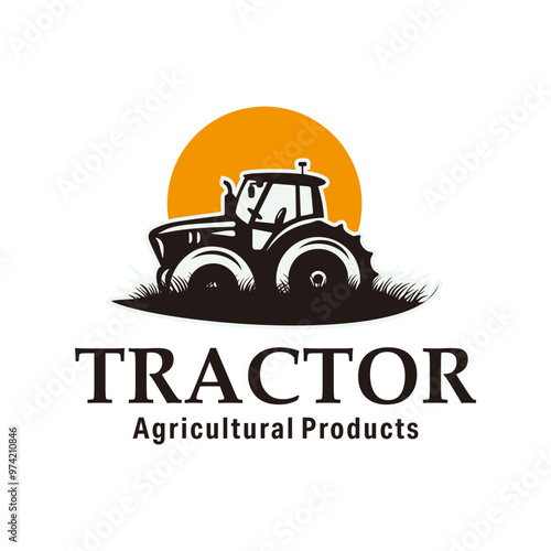 Tractor Farm Logo Vector, agricultural Logo design template