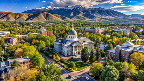 Wallpaper Mural Majestic buildings and lush trees surround the Nevada State Capitol's stunning dome, set amidst Carson City's charming Torontodigital.ca