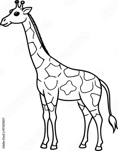 Coloring Book for Kids Giraffe with Its Neck
