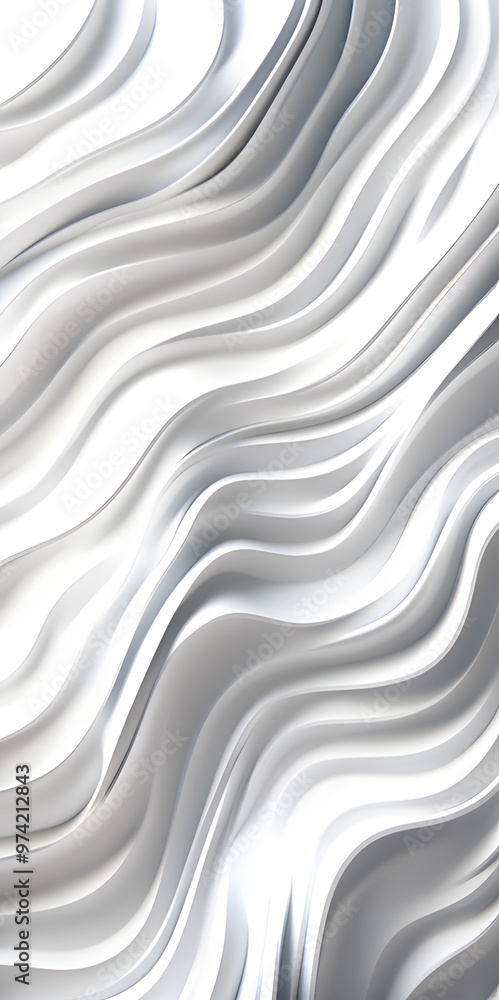 Obraz premium Minimalist style pure white wave world wallpaper
