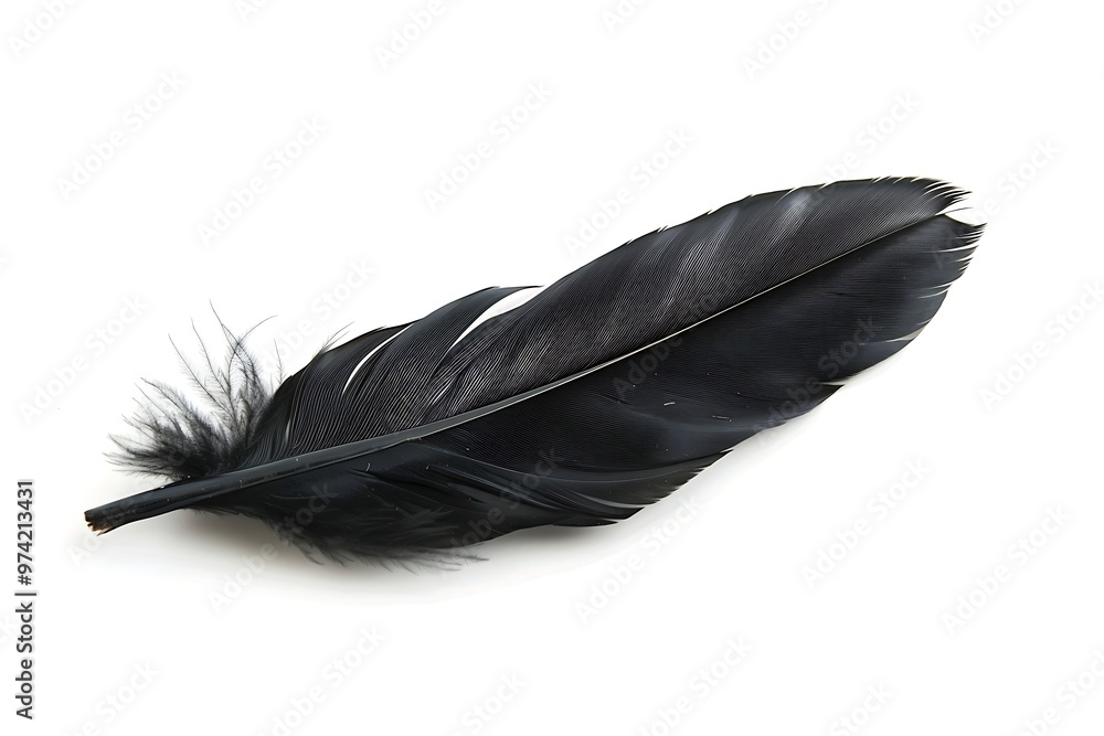 feather of a bird on a white background close-up macro feather of a bird on a white background close-up macro