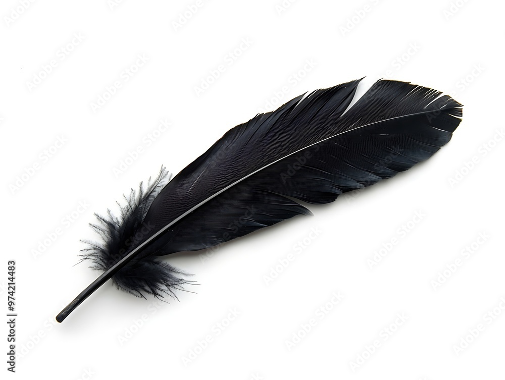 feather of a bird on a white background close-up macro feather of a bird on a white background close-up macro