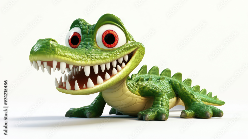 Fototapeta premium Cute Cartoon Alligator.