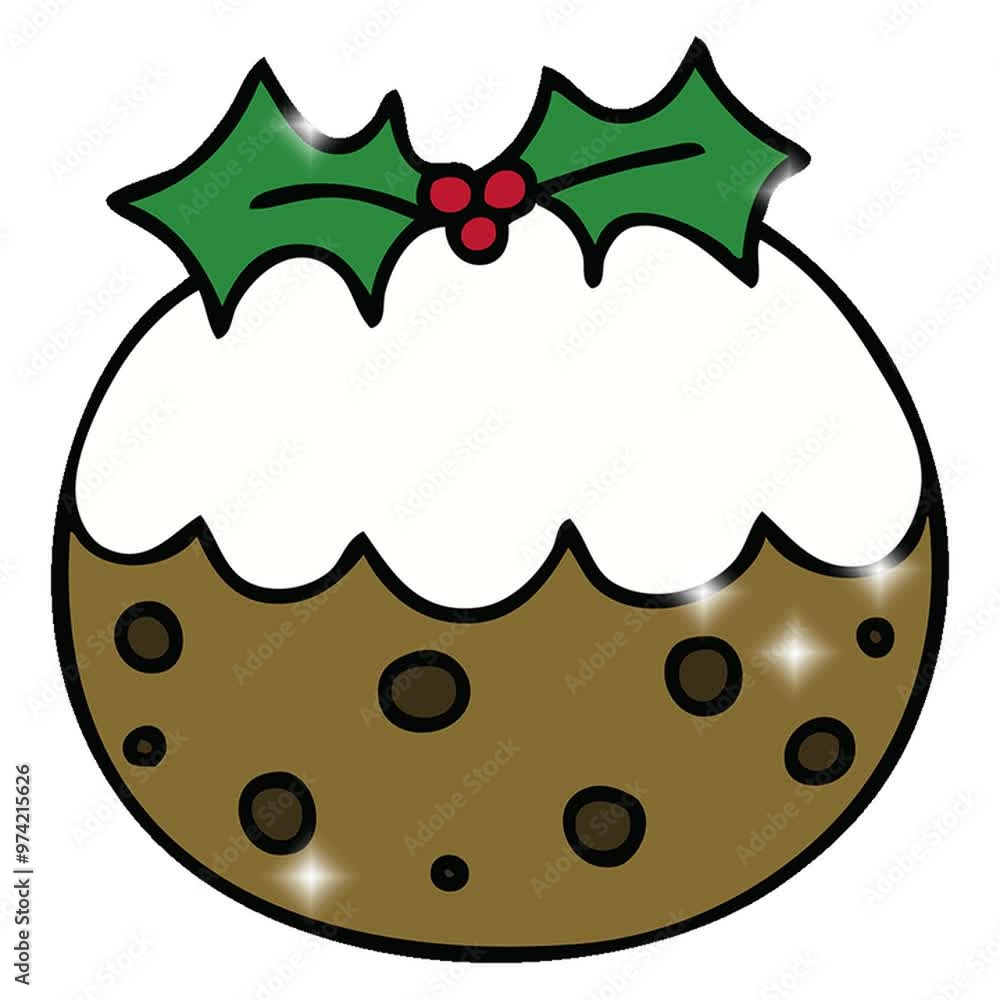 hand drawn quirky cartoon christmas pudding hand drawn quirky cartoon christmas pudding